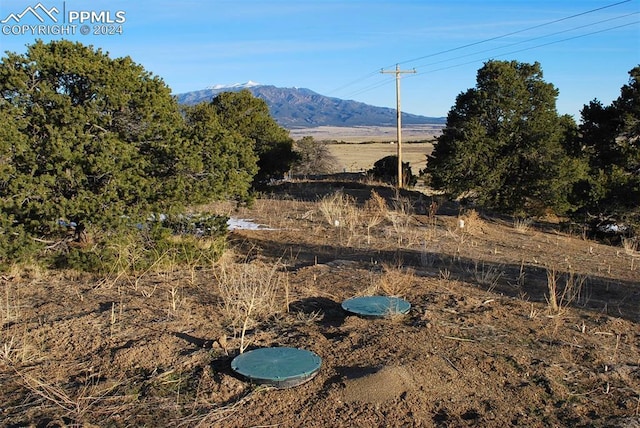 mountain view with a rural view