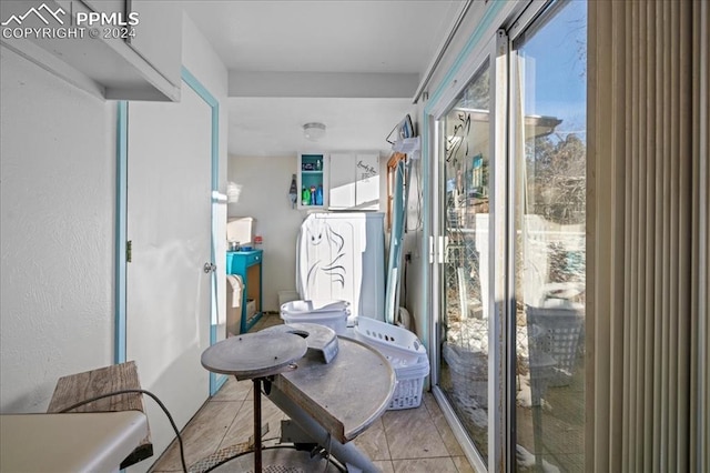 interior space with light tile patterned floors