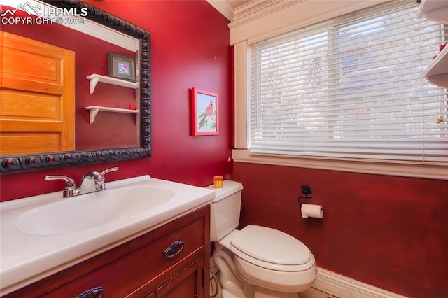 bathroom with vanity and toilet