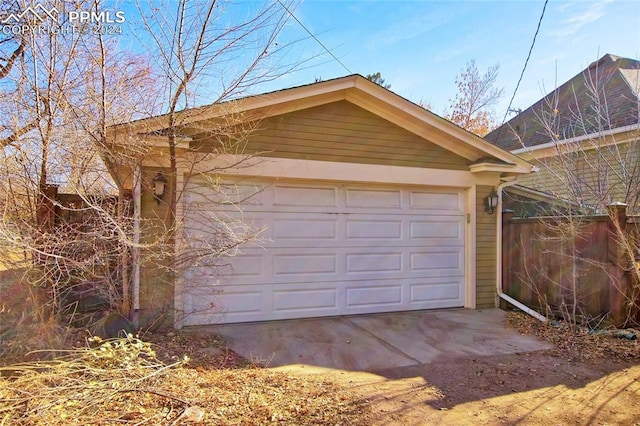 view of garage