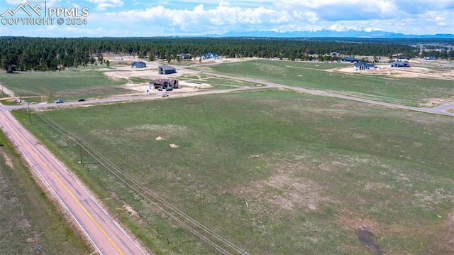 aerial view with a rural view