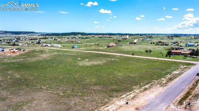 drone / aerial view featuring a rural view