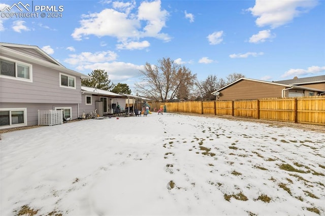 view of snowy yard