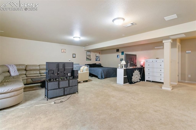 bedroom with carpet floors