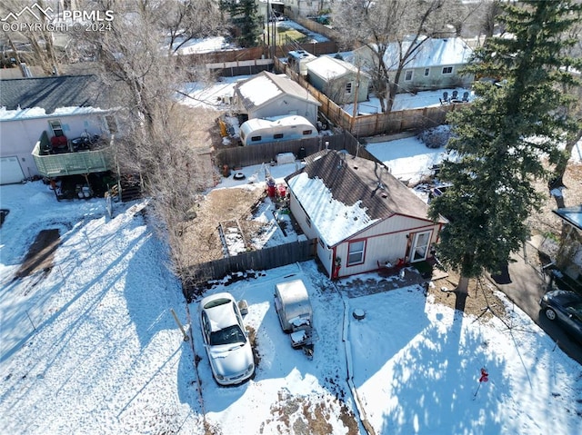 view of snowy aerial view