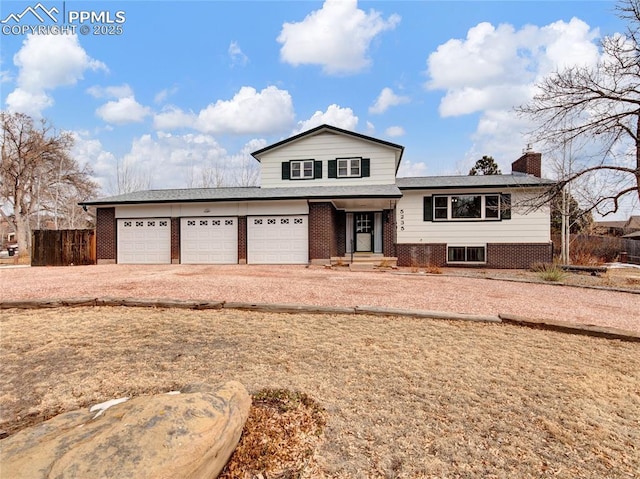 front facade with a garage