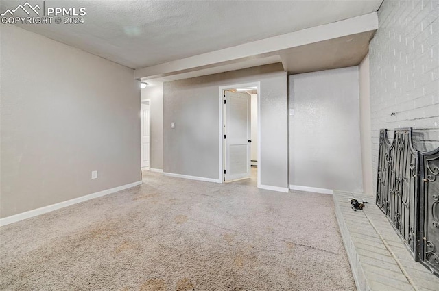 interior space with a textured ceiling