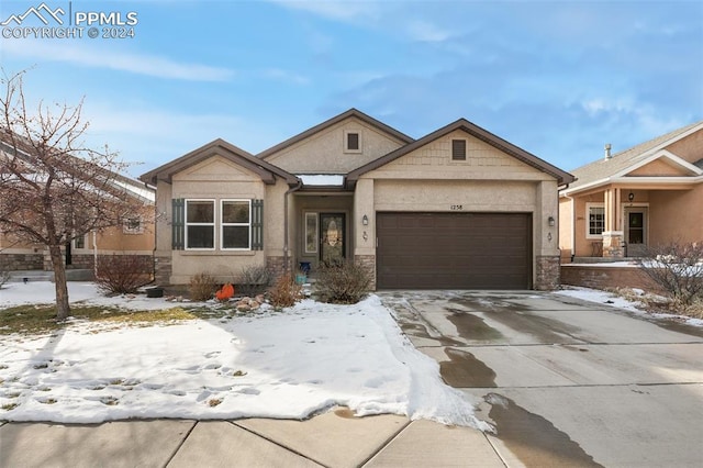 view of front of house with a garage