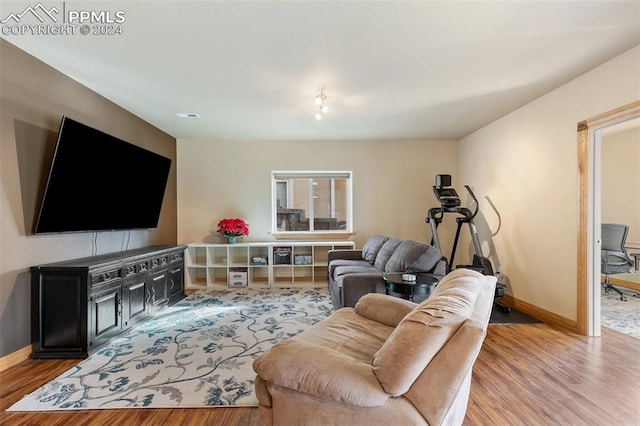 living room featuring light hardwood / wood-style floors