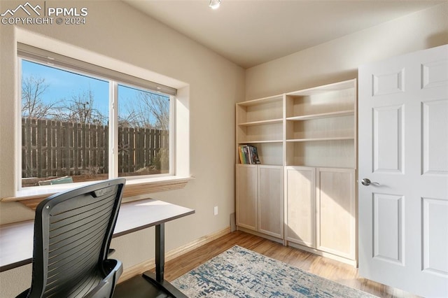 office featuring light wood-type flooring