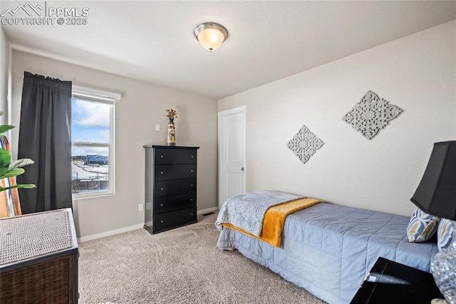 view of carpeted bedroom