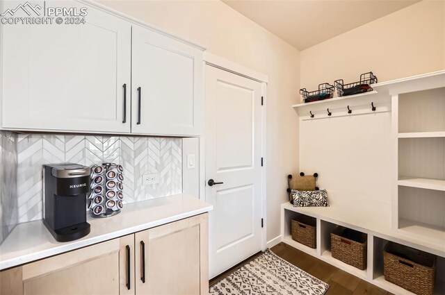 mudroom featuring hardwood / wood-style flooring