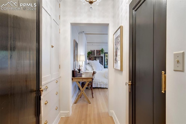 hall featuring light hardwood / wood-style floors