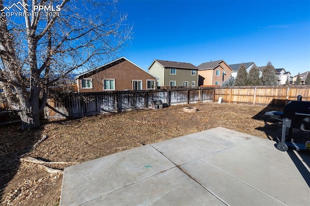 view of yard with a patio area