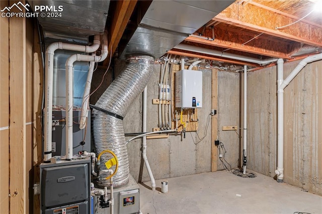 utilities featuring tankless water heater