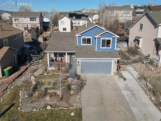 view of front of house with a garage