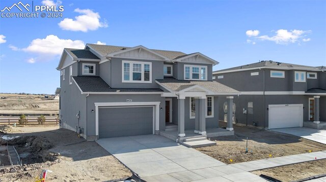 view of front of home with a garage