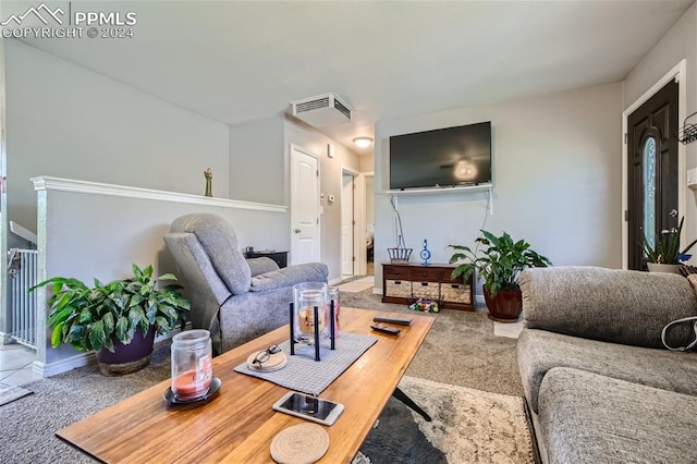 living room featuring carpet floors