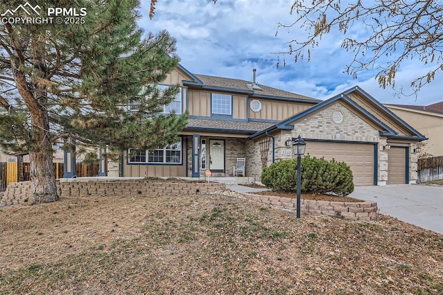 view of front of home with a garage