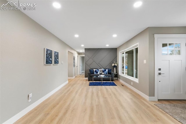 interior space with light wood-type flooring