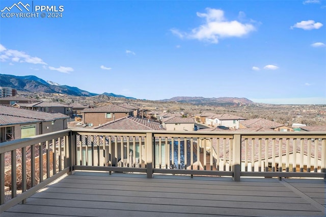 deck featuring a mountain view