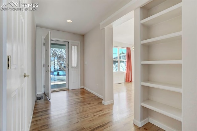 entryway featuring wood-type flooring and a wealth of natural light