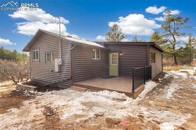 exterior space with a wooden deck