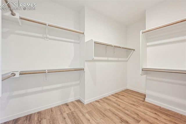 spacious closet featuring light wood-type flooring