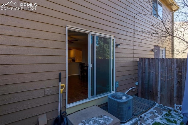 view of home's exterior with central air condition unit