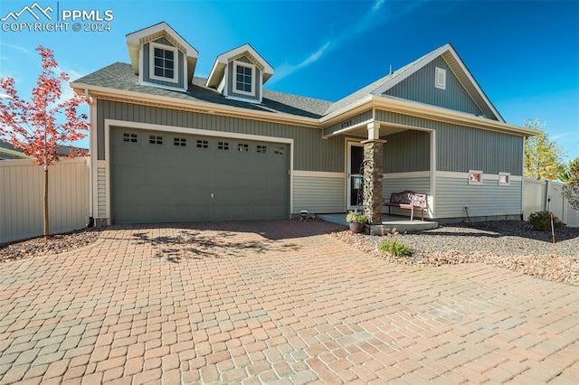 view of front of home with a garage