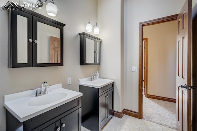 bathroom featuring vanity and tile patterned floors