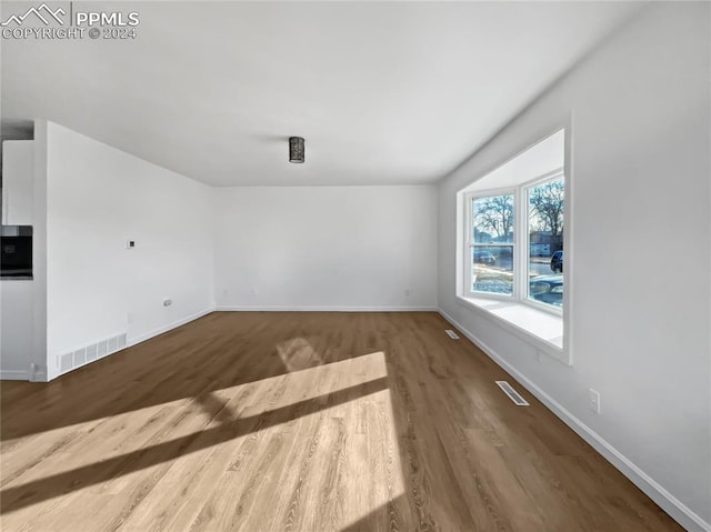 spare room with wood-type flooring