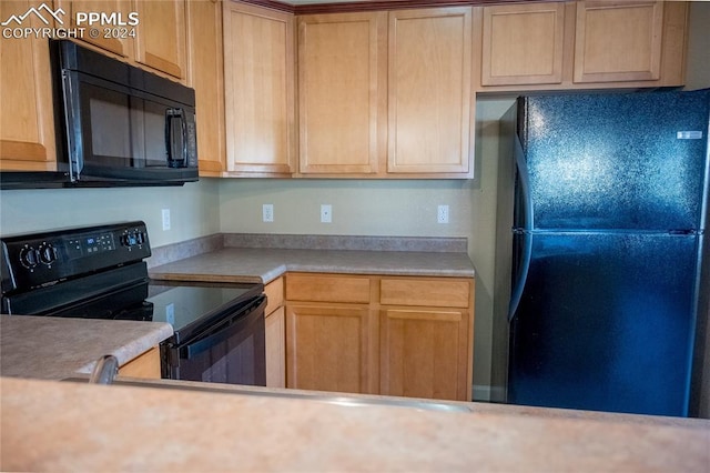 kitchen featuring black appliances