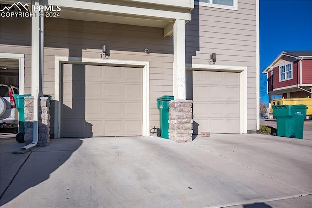 view of garage