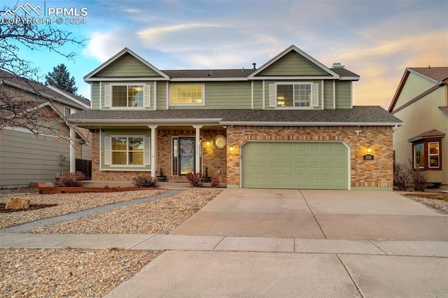 view of front of house featuring a garage