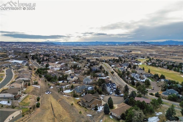 bird's eye view featuring a mountain view