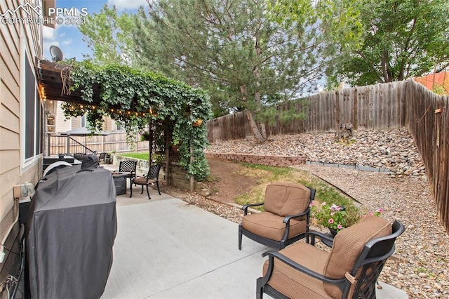 view of patio with grilling area