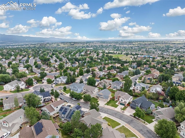 aerial view with a mountain view