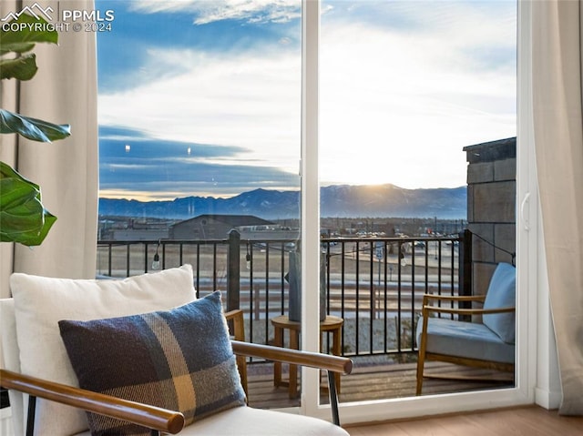 balcony with a mountain view