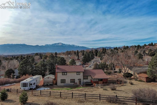 mountain view with a rural view