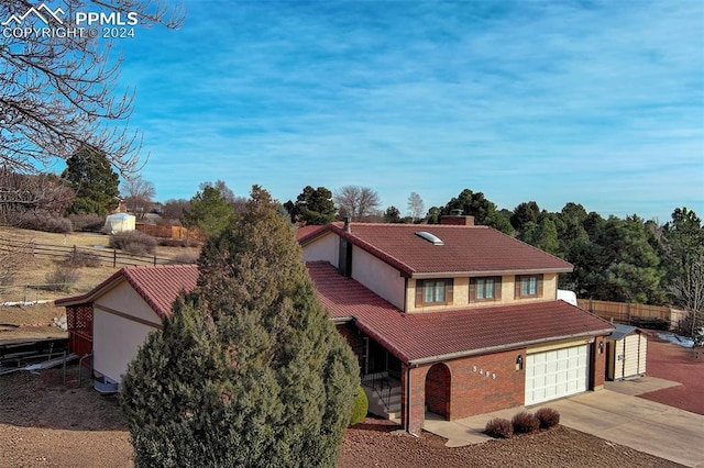 view of front of home featuring a garage