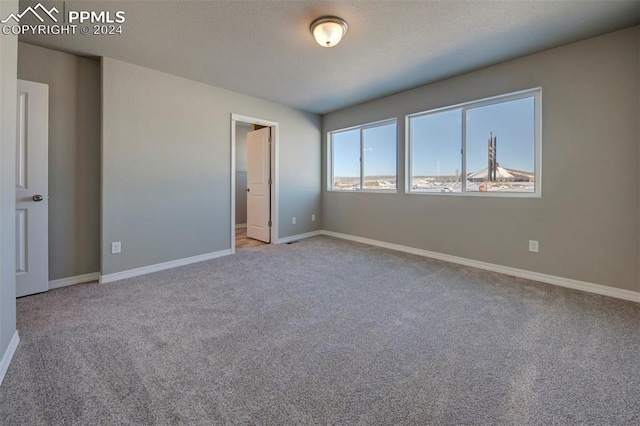 unfurnished bedroom featuring light carpet