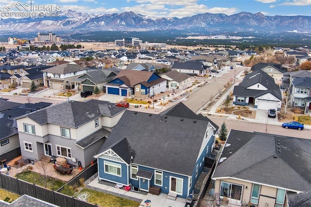 aerial view with a mountain view