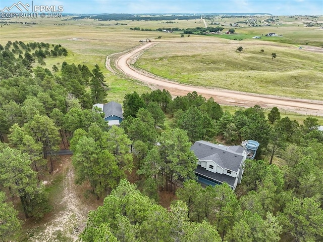 aerial view with a rural view