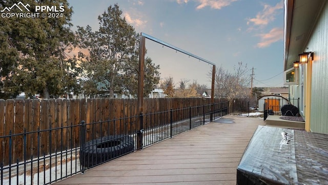 view of deck at dusk