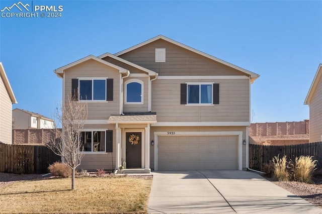 view of front of house with a garage