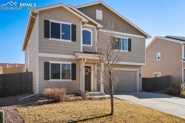 view of property with a garage