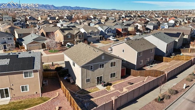 bird's eye view with a mountain view