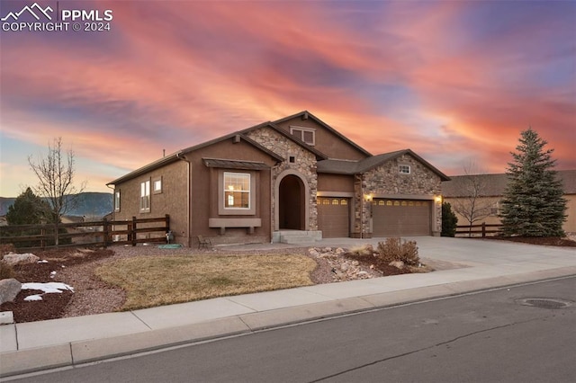 view of front of house featuring a garage