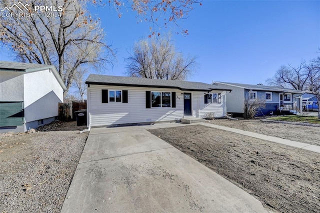 view of front of property with fence